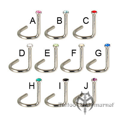 Украшение для пирсинга носа с шариком Нострилы-улитки с кристаллом, толщина 1,2мм