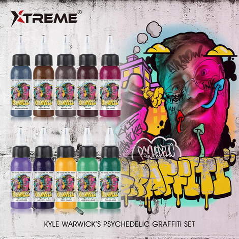 Тату-краска Xtreme Ink Long Beach Blue - Kyle Warwick's Psychedelic Graffiti